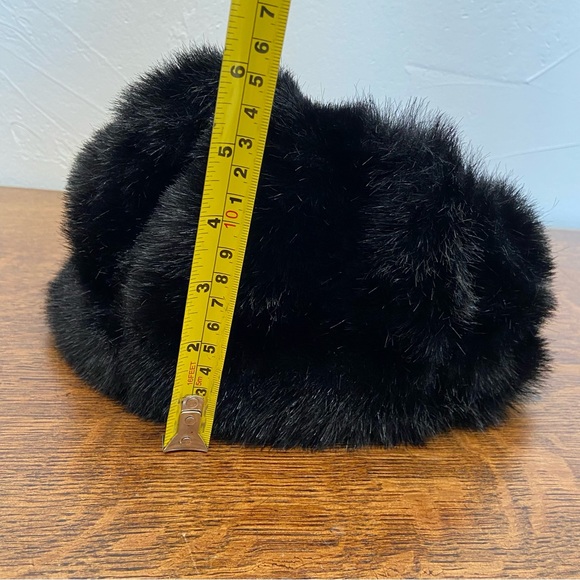 VINTAGE FAUX FUR BROWN LUXURY CHIC WINTER WOMENS NORDIC RETRO HAT - Picture 4 of 10